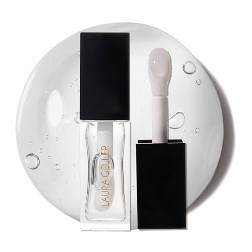 LAURA GELLER NEW YORK Fine Shine Glossy Lip Oil, Glass Half Full - Hydrating Squalane - Clear Lip Gloss