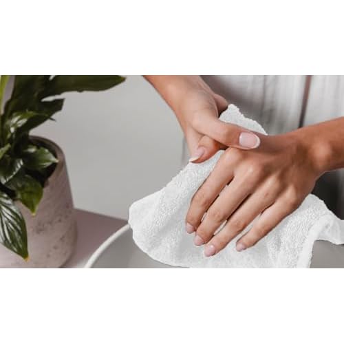 Avalon Towels Cotton Washcloths ? (Pack of 60) Size 12x12 Inches, 100% Ring Spun Cotton, Soft & Absorbent Face Towels, Gym Towels, Hotel and Spa Quality, Reusable Fingertip Towels (White)
