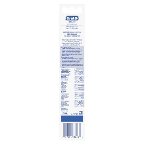 Oral-B Deep Clean Battery Powered Toothbrush Replacement Brush Heads Refill, Soft, 2 Count