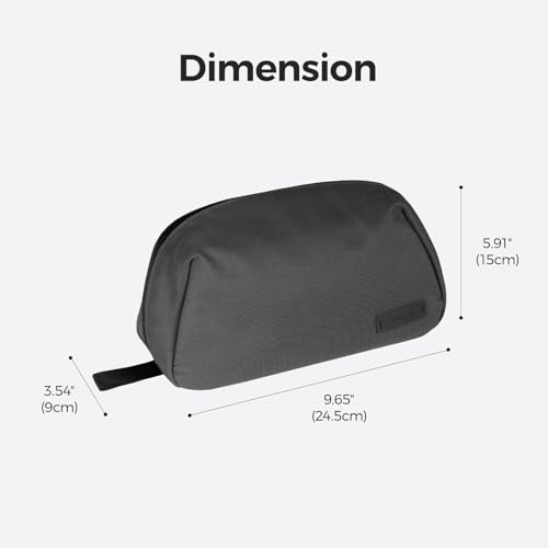 pack all Travel Toiletry Bag for Men, Hanging Dopp Kit, Water-Resistant Shaving Bag for Toiletries, Accessories (Dark Grey)