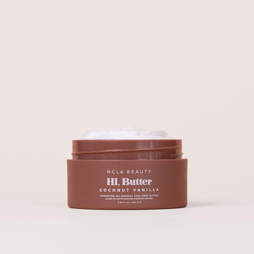 NCLA - Hi Butter, Natural Shea Body Butter | Nourish, Soften, Hydrate Skin | Shea, Mango + Cocoa Butters, Vitamin C | Vegan, Cruelty-Free, Clean Skincare (Coconut Vanilla; 100 mL | 3.34 fl oz)