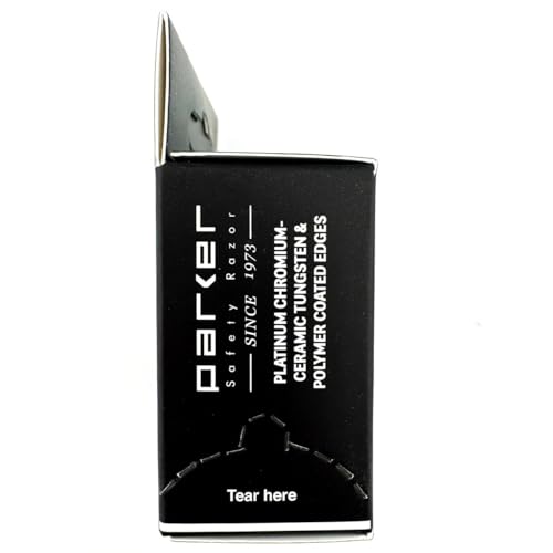 Parker Premium Platinum Double Edge Safety Razor Blades - 100 Count Salon Pack | Swedish Steel, Platinum-Tungsten-Chromium Coated | Smooth, Comfortable Shave | For Barbershop & Home Use