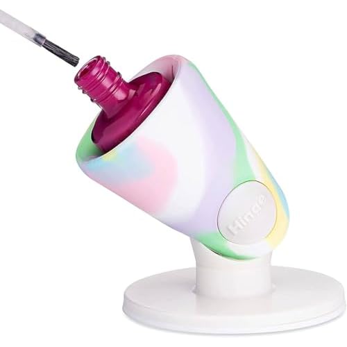 tweexy Hinge Untippable Nail Polish Bottle Holder | Anti-Spill Nail Polish Holder Stand, Tilted, Smartgrip Airlock Suction | Fingernail Painting, Nail Art Tools | Nail Polish Accessories (Unicorn)