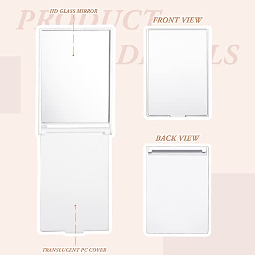 Queekay 32 Pcs Pocket Mirror Bulk Folding Compact Mini Mirror for Women Makeup Travel Cosmetic, 2 x 3 x 0.2 Inch(White)