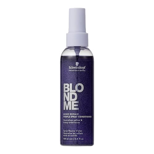 BlondMe Bond Repair Purple Spray Conditioner for Blonde Hair | Neutralize Yellow & Brassy Tones | Strengthen, Repair, & Prevent Breakage | For Moisturized, Healthy-Looking Cool-Toned Blondes