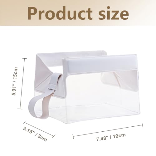 TSA Approved Clear TPU Toiletry Bag with Magnetic Closure Leak Resistant Makeup Bag Cosmetic Pouch Dopp Kit Travel Essentials Bag Magnetic Travel Container Organizer Pouch (Beige)