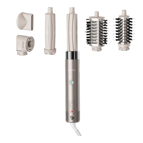 6 in 1 Air Wrap Hair Styler Dryer Brush Multi-Styler - High Speed Hair Styling Tools with No Heat Damage - Auto Airwrap Curler as A Gift for Fast Drying Curling Smoothing Volumizing Frizz-Free