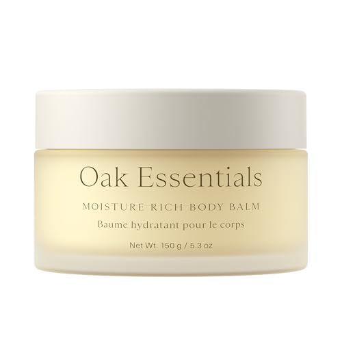 Oak Essentials Moisture Rich Body Balm | Ultra-Hydrating Body Cream with Sea Buckthorn Oil, Cocoa Butter & Coconut Oil, 5.3 Oz
