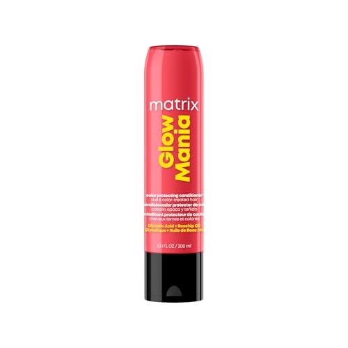 MATRIX Glow Mania Conditioner - Enhances Shine and Moisturizes, Preserves and Protects Color Vibrancy, For Dull and Color-Treated Hair, Sulfate-Free, With Glycolic Acid & Rosehip Oil