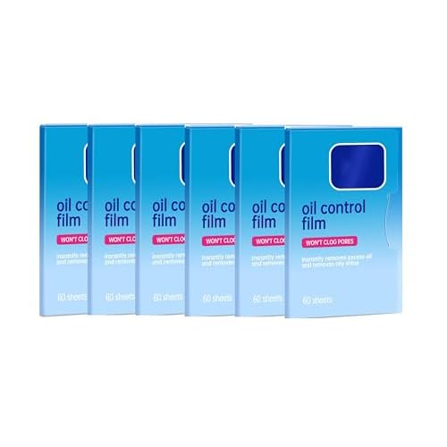 6 Packs Oil Blotting Papers for Face (360 Sheets) - Oil Absorbing Blotting Sheets for Oily Skin, Makeup-Friendly & Portable Oil Wipes