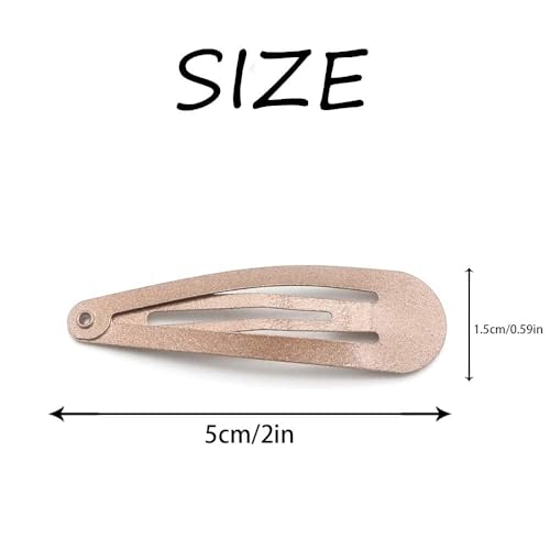 Dofash 5CM/2IN Snap Hair Clips for Styling Sectioning, Barrettes for Fine Hair, Metal Clips 12 Count, Light Brown+Dark Brown