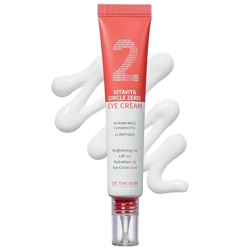 BE THE SKIN Vitavita Circle Zero Eye Cream - Radiance Dark Circle Under Eye Cream with Vitamin B, C, Niacinamide, 11 Peptides - Anti Aging, Wrinkle Reducer, 1.01oz.