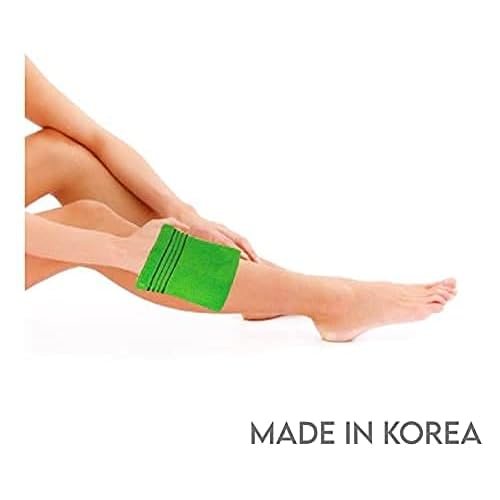 GOLDSANGSA-Korean Exfoliating Towel Washcloth Mitts 12pcs(Green4,Red4,Yellow4)/Korean Italy Towel Skincare Exfoliating Scrub Bath Cloth Remove Dead Skin