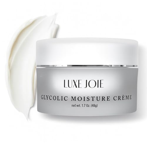 LuxeJoie Glycolic Moisture Cr?me ? Exfoliating Face Cream with Glycolic Acid for Smooth, Radiant Skin ? Hydrating, Lightweight Daily Moisturizer ? 1.7 oz (48g)