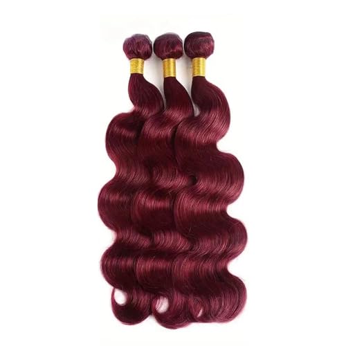 99j Human Hair Bundles Burgundy Body Wave Bundle Unprocessed Brazilian Virgin Human Hair Extensions Burgundy Bundles 26 28 30 Inch