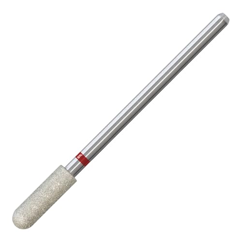 4mm Round Barrel Cuticle Clean Nail Drill Bits, Russian Diamond Nail Bit Professional Safety Under Nail Cleaner Burr for Cuticle Dead Skin, Electric Nails Drill Accessories, Fine