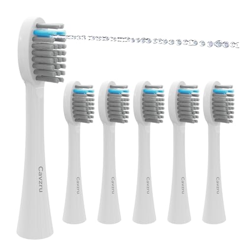 6 Pack Replacement Brush Heads for Waterpik Sonic-Fusion 2.0 (SF-03/SF-04) & Sonic-Fusion (SF-01/SF-02) Flossing Toothbrush - Individually Sealed with Hygienic Caps, White
