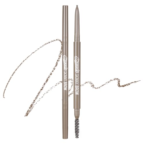 PERIPERA Speedy Skinny Brow (09 Taupe Brown),1.5mm Precise Eyebrow Pencil, Dual-Sided Fine Tip Shades, Define Fills Brow Make up, K Beauty, Korean Make-up