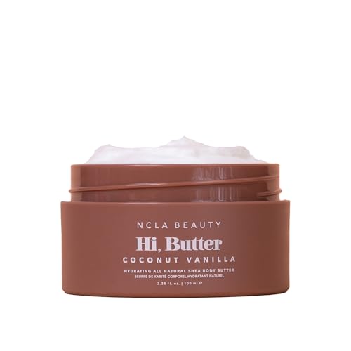 NCLA - Hi Butter, Natural Shea Body Butter | Nourish, Soften, Hydrate Skin | Shea, Mango + Cocoa Butters, Vitamin C | Vegan, Cruelty-Free, Clean Skincare (Coconut Vanilla; 100 mL | 3.34 fl oz)