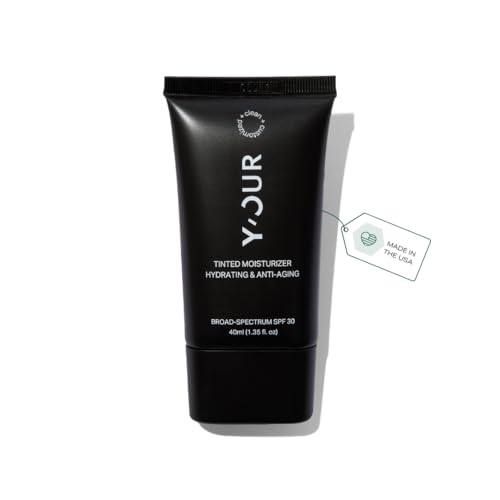 Y¡¯OUR Tinted Moisturizer: Hydrating & Anti-Aging Tinted SPF 30 Makeup; Fragrance-Free, Oil-Free for Dry, Oily & Combination Skin. Made in USA. 1.35 fl. oz (Medium)