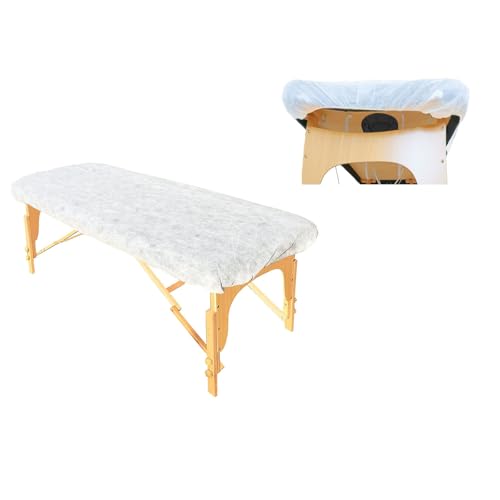ZMDREAM Disposable Fitted Massage Table Sheets Pack of 20 Bed Covers with Elastic Maximum 82 x 35 inches White LZ015W