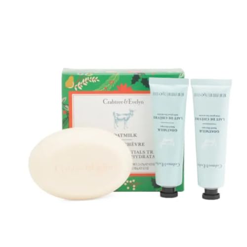 Crabtree & Evelyn Goatmilk Bar Soap 6.5 oz & Hand Therapy .9 oz Set