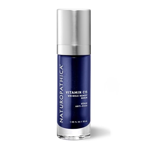 Naturopathica Vitamin C15 Wrinkle Remedy Serum for Face, Moisturizing Serum with Hyaluronic Acid, Anti-Aging Face Serum for Men and Women, 1.18 fl oz