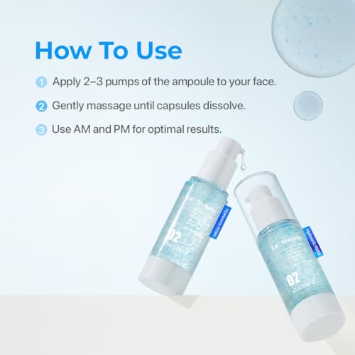 Le Nubele Azulene Cica Hyaluronic PDRN Capsule Standard Ampoule 02, Salmon DNA PDRN 3,000ppm, Peptide, Collagen Booster, Skin Rejuvenation, Hydrating, Acne Skin, Korean Skin Care 30ml/1.01 fl.oz.