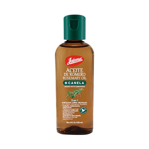 Jaloma Rosemary & Cinnamon Oil, 3 in 1 Forumula to Cleanse, Strengthen, and Revitalize Hair, 4 FL Oz Bottle
