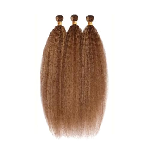 P430 Bundles Human Hair Highlight Kinky Straight Bundle 14 16 18 Inch Brown Kinky Straight 3 Bundles Brazilian Virgin Hair Extensions