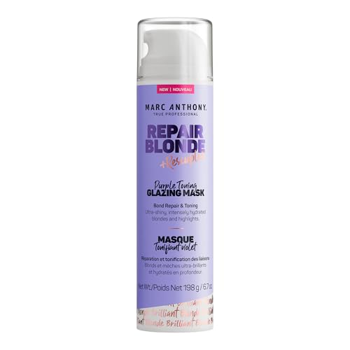 Marc Anthony Purple Toning Glazing Mask, Repair Blonde Rescueplex Color Care - Neutralizes Brassy Tones and Repairs Damaged Hair, 6.7oz