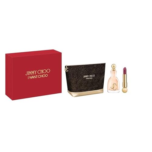 JIMMY CHOO I Want Choo 3 Piece Eau de Parfum Gift Set (Eau de Parfum Spray, Jimmy Choo Seduction Lipstick, Pouch)