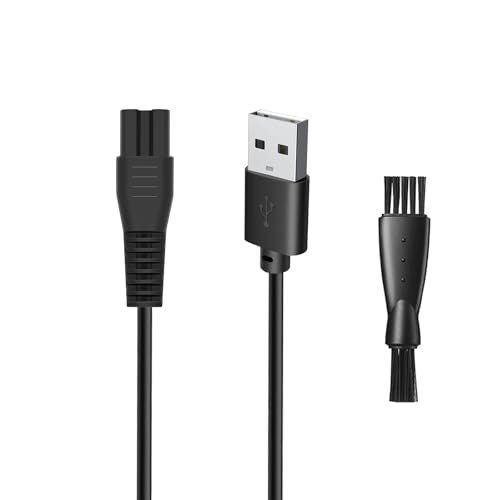 5V USB Charger Cord Compatible with Brightup FK-8688T/FK-8788T Beard Trimmer for Man Grooming Kit, with 1 Cleaning Brush, 3.3ft Power Cord