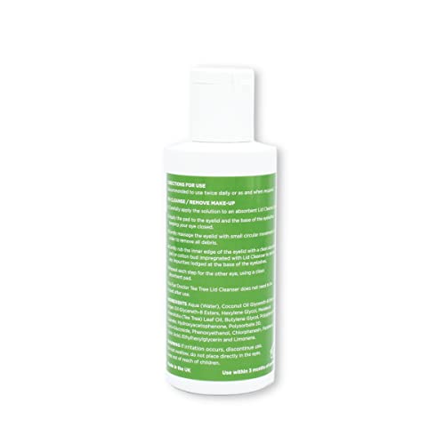 The Eye Doctor Tea Tree Lid Cleanser 100ml ? Daily Eyelid Hygiene Remove Debris & Make-up Eyelid Eyelashes ? For Sensitive Eyes ? Contains Tea Tree Oil Argan Oil Coconut Oil & Micellar Water