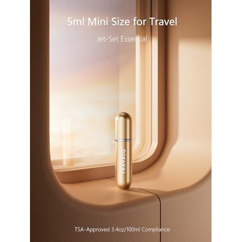 NEW CLASSIC Refillable Perfume Atomizer, Bottom Filling Fragrances Perfume Bottle, Mini Cologne Dispenser, Travel sized (GOLD)