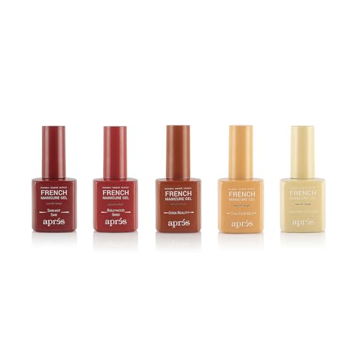 Apres Nail French Manicure Set | Includes 5 Ombre Color | Each Bottle 15mL / 0.5 Fl Oz | 2022 Version (Mumbai)
