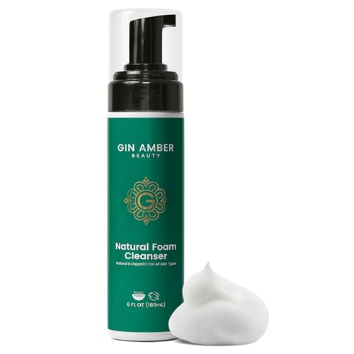 Gin Amber Beauty Natural Foaming Face Wash for Women & Men ? Gentle Facial Cleanser for Skincare Tools & Daily Use - (6 Fl oz - 180 ml)
