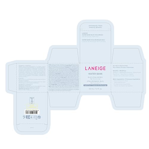 LANEIGE Water Bank Blue Hyaluronic Gel Moisturizer Mini: Lightweight Hydrating Face Gel with Mint Extract, Hypoallergenic & Dermatologist-Tested