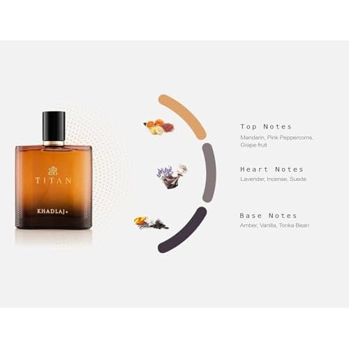 Khadlaj Titan ? Citrus, Spicy, Aromatic, Amber ? Eau de Parfum Spray Long-Lasting Fragrance for Men, 3.4 Ounce / 100 ml
