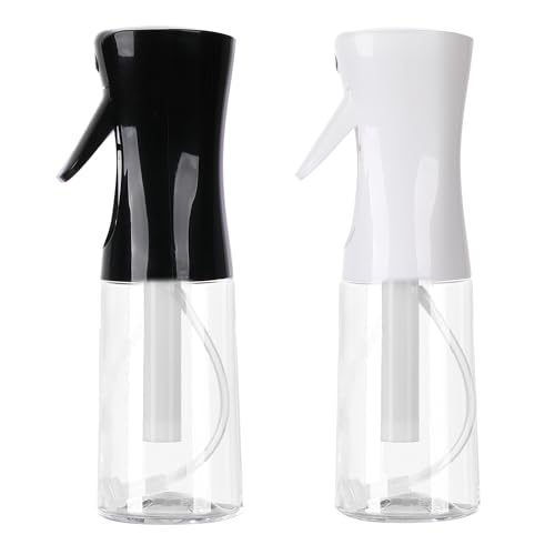 Spray Bottles For Hair, continuous spray bottle (200ml/6.8oz 2Pack) used for hair design, plants, cleaning, hair care and skin care, etc. ? empty, reusable (Black&White)