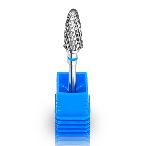 Fantexy 3/32" Carbide Nail Drill Bit - Remove Acrylic Hard Gels Quickly and Safely,Professional Cone Tungsten Drill Bits Set Nail File Acrylic for Manicure,Pedicure,Cuticle Cleaner (Medium - M)