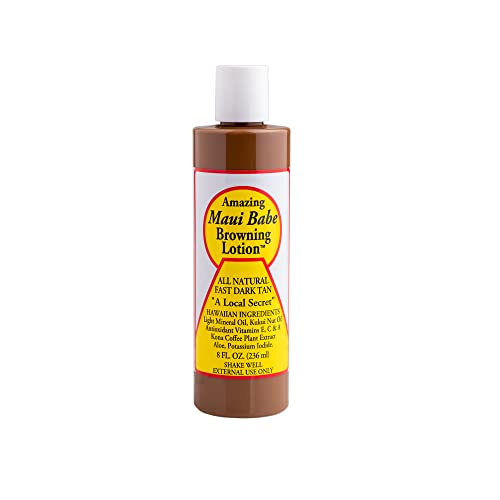 Amazing Maui Babe Browning Lotion 8 ounce - Maui Babe Tanning Lotion with Body Tanning Brush - Maui Tanning Lotion