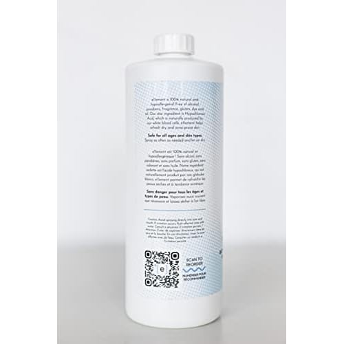 Hypochlorous Acid Face and Spray - 1 L Refill ? Daily Toner ? Dry Skin - Facial Cleanser - Tattoo Aftercare ? Post Workout Refresher - Piercing Aftercare ? Lash Cleanser - All Natural - e11ement