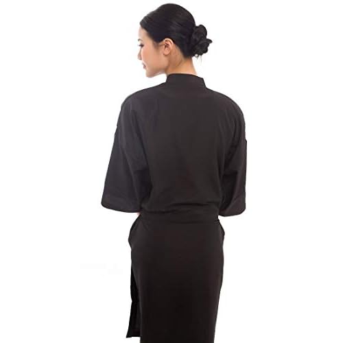 PERFEHAIR Salon Robes Smock for Clients, Pack of 8, Hair Salon Client Gown Cape, Black