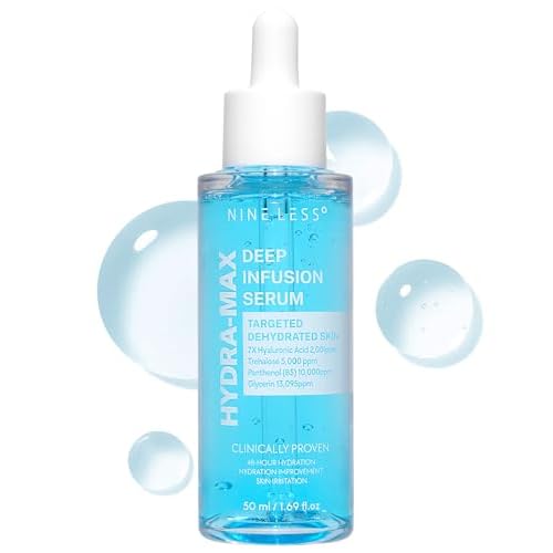 NINELESS HYDRA-MAX Deep Infusion Serum ?48hr Korean Hydrating Face Serum with Hyaluronic Acid, Panthenol - 5 Ceramides -Deep Moisture, Fast Absorbing, All Skin Types, 1.69 fl.oz.