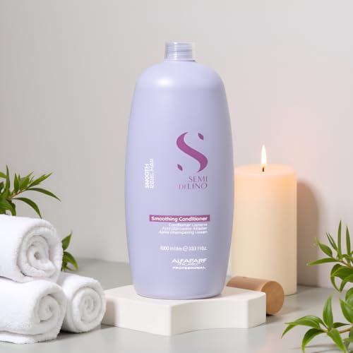 Alfaparf Milano Semi Di Lino Smooth Conditioner for Frizzy and Rebel Hair - All Soft Detangling Conditioner with Flax Seed for Humidity Control - Anti Frizz & Hair Straightening Treatment