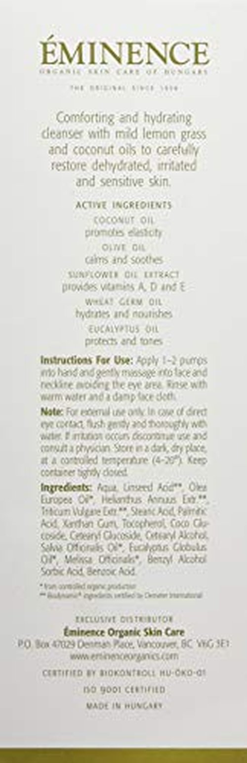 Eminence Biodynamic Lemon Grass Cleanser, 1.7 Ounce