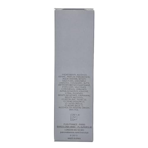 Paco Rabanne Invictus Cologne For Men Mini EDT Spray .51 Fl Oz