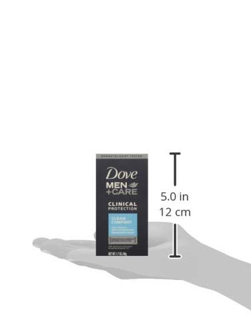 Dove Men+Care Deodorant, 96H Clinical Protection Antiperspirant, Clean Comfort 4-Pack – Prescription Strength Wetness Protection with ¼ Moisturizers, 1.7 Oz Ea