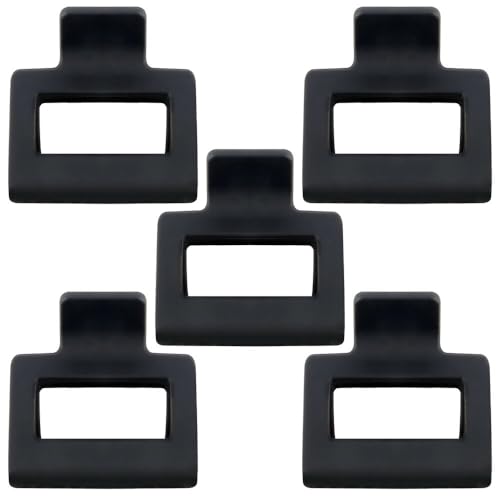 Small Hair Claw Clips for Women Medium Size Claw Clip for Girls Thick & Thin Hair Accessories for Women Girls Black, 5 Pack